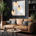 Lampa wisząca SOMBRA AMBER, MLP8372, czarny/bursztynowy, 3x60W E27
