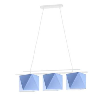 Lampa sufitowa do pokoju chłopca niebieskie abażury Pastelowy Diamencik 3xE27 Led