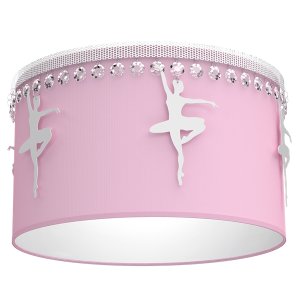 Lampa sufitowa dziecięca z abażurem BALETNICA różowy śr. 37cm