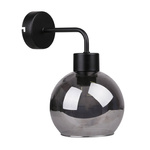 Kinkiet czarny lampa ścienna klosz szklany dymiony 40W E27 Lady Candellux 21-76700
