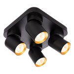 Lampa Sufitowa Andy 4xGU10 Kwadrat Czarny + Złoty