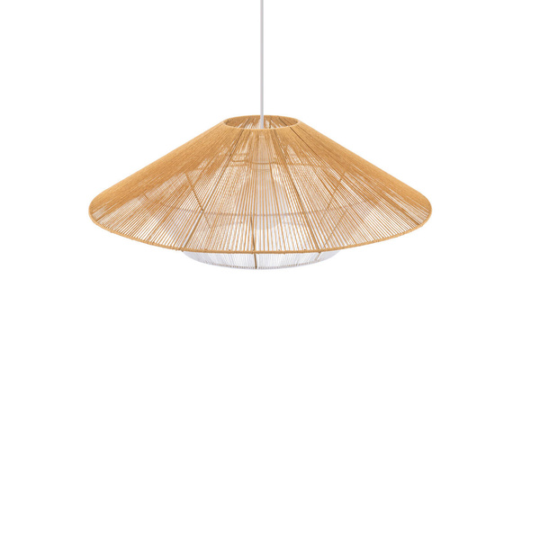 Lampa wisząca JAPANDI S szer. 50cm E27 | naturalne drewno/biały