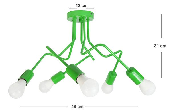Lampa sufitowa do pokoju dziecięcego zielona Luna 5