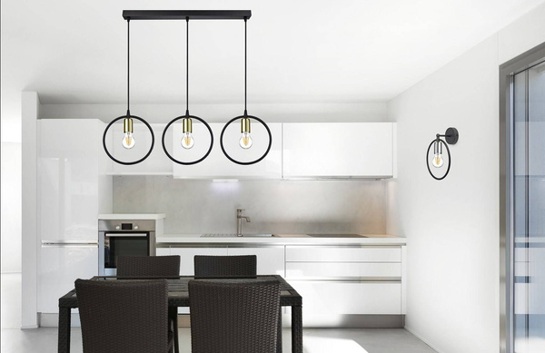 Nowoczesna lampa wisząca Ring złoty miedź chrom 3xE27