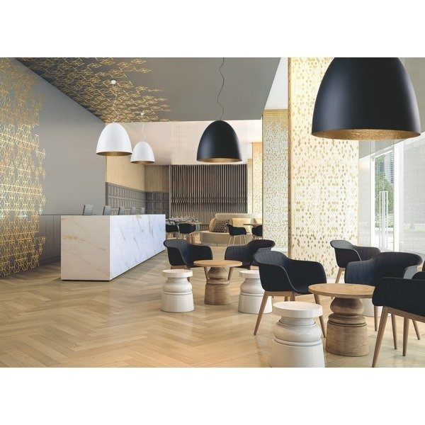 Lampa wisząca tuba nad stół EGG XL czarny/złoty śr. 75cm
