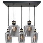 Lampa wisząca prostokąt RICHMOND BLACK / GOLD MLP6543