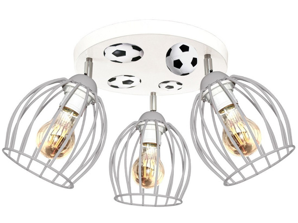 Lampa do pokoju chłopca biała z motywem piłkarskim Mundial 3