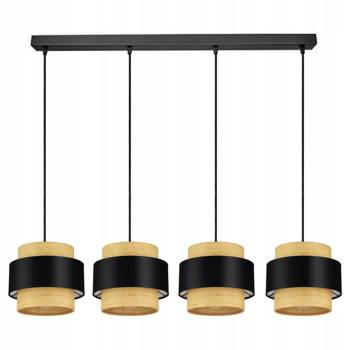 Lampa wisząca w stylu boho rattanowa czarna 4