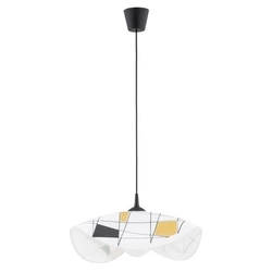 Lampa wisząca ALFA FREZJA CZARNO-BIAŁA 1xE27 44cm | 60986