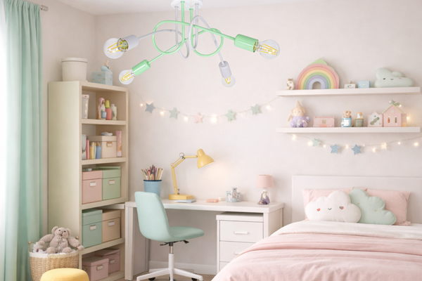 Lampa sufitowa do pokoju dziecka pastelowa Magiczny Zawijas 4xE27 Led 