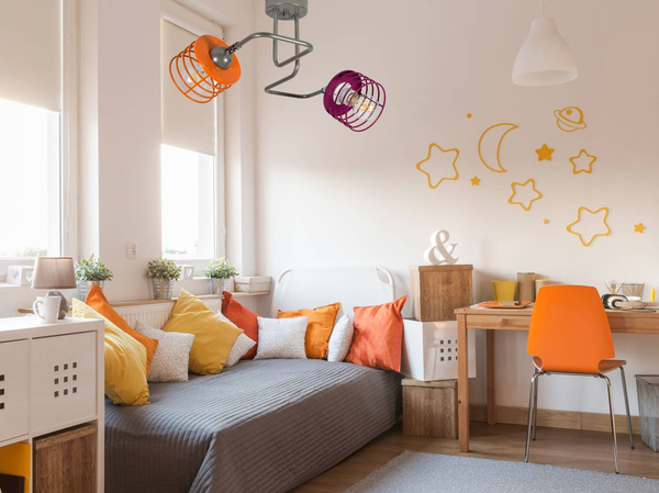 Lampa sufitowa do pokoju dziecka nowoczesna w stylu loft Edison Koszyk 2
