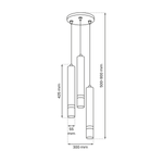Lampa wisząca JOKER, MLP8918, czarny/złoty, 3x8W GU10