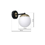 Nowoczesna lampa ścienna kinkiet SPARTA BLACK / GOLD MPL6512