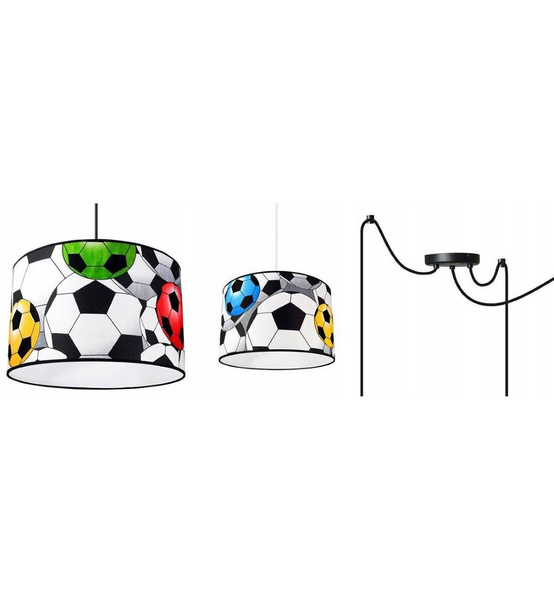 Lampa sufitowa do pokoju chłopca z motywem piłki nożnej typu pająk 2xE27 Led
