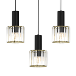 Lampa wisząca CRISTAL, MLP8361, czarny/transparentny/złoty, 3x60 E27