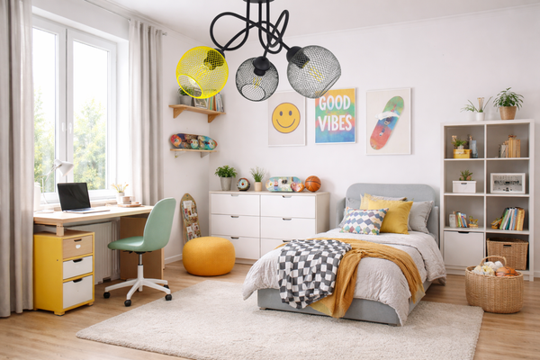 Lampa sufitowa do pokoju młodzieżowego kolorowa Zaczarowany Koszyczek 3xE27 Led