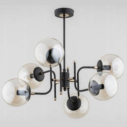 Nowoczesna lampa do salonu MALTA 6x E14 wys. 52cm | czarny