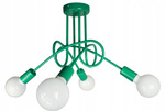 Lampa sufitowa do pokoju dziecka zielona Tęczowy Zawijas 4xE27 Led 