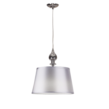 PRIMA LAMPA WISZĄCA CHROMOWY 1X60 E27 ABAŻUR SREBRNY