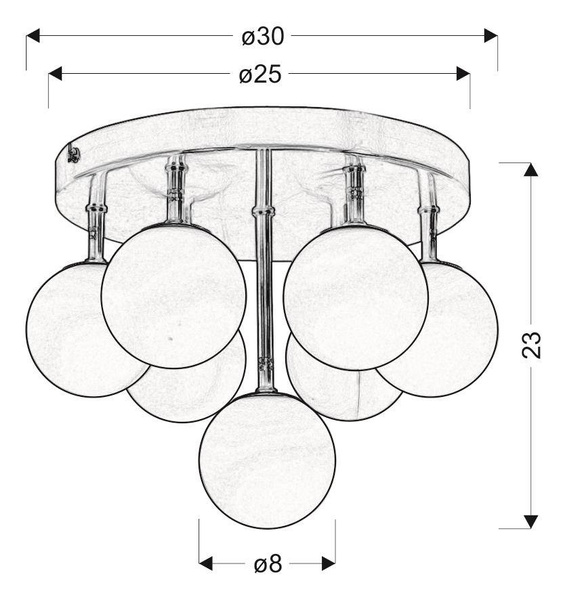 LAMPA SUFITOWA  CANDELLUX ETIUDA 97-89314 PLAFON  230V NIKIEL MAT