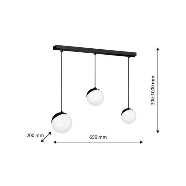 Lampa wisząca SFERA, MLP7237, czarny/biały, 3x40W E14