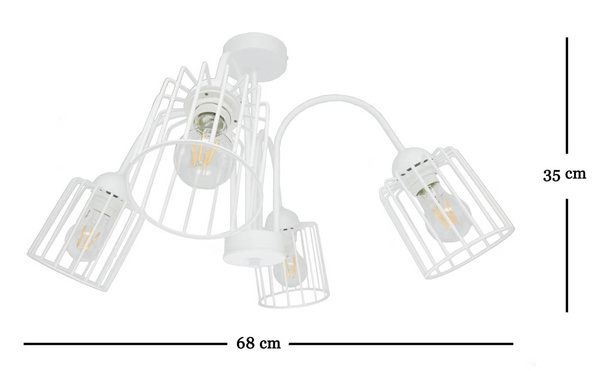 SUFITOWA LAMPA ARCANA 4 BIAŁA TUBA