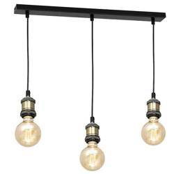 Industrialna lampa wisząca EDISON CZARNY/MOSIĄDZ 3xE27 MLP6518