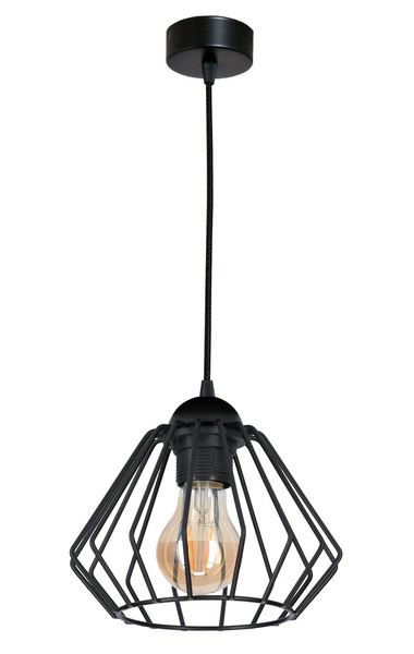 Lampa sufitowa do pokoju młodzieżowego czarna druciak Wire 1xE27 led  