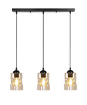 Lampa wisząca czarna/bursztynowa listwa 3xE27 Felis 33-00187