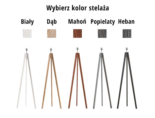 Podłogowa lampa drewniana do pokoju dziecka ARUBA brązowy klosz.