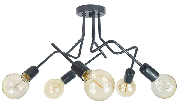 Lampa sufitowa do pokoju chłopca i dziewczynki grafitowa Luna 5