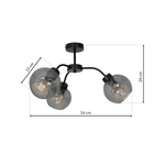 Lampa sufitowa żyrandol SOFIA SMOKED MLP6594