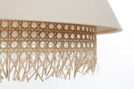 Lampa w stylu Boho podwójny abażur len i naturalny rattan kremowa 