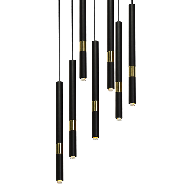 Lampa wisząca MONZA BLACK / GOLD 7xG9 8W MLP6385