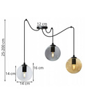Industrialna lampa typu pająk szklane klosze kolory do wyboru