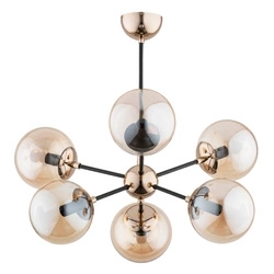 Lampa sufitowa ALFA SANDY CZARNO-ZŁOTA 6xE14 63cm | 63075