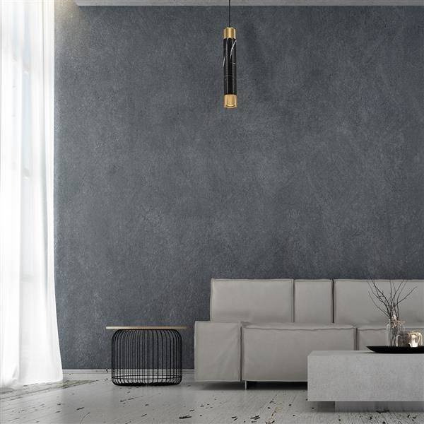 Nowoczesna lampa wisząca MARBLE BLACK/GOLD 1xGU10 ML63400