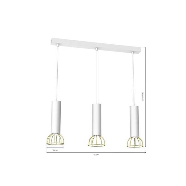 Lampa wisząca DANTE, MLP7255, biały/złoty, 3x8W LED GU10
