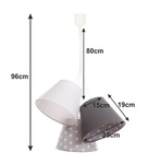 Lampa sufitowa do pokoju dziecięcego w gwiazdki biało szare stożki 