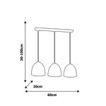 Nowoczesna lampa wisząca listwa VEGAS 3xE27 MLP5588