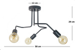 Lampa sufitowa do pokoju dziecka grafitowa 3-punktowa w stylu loft Vanessa 3xE27 Led 