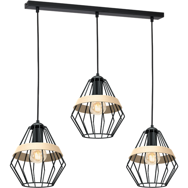 Lampa wisząca INDUSTRIALNA CLIFF BLACK 3xE27 MLP5525