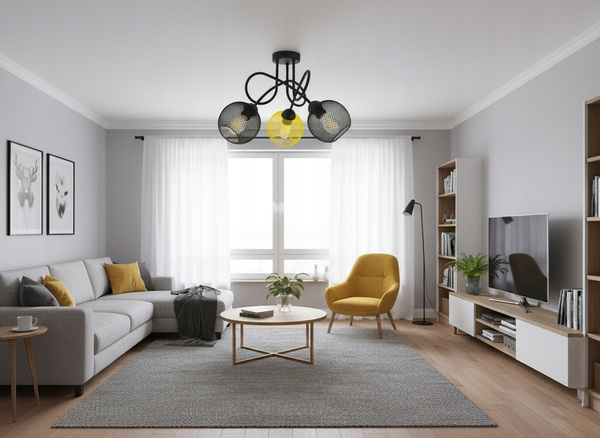 Lampa sufitowa do pokoju młodzieżowego kolorowa Zaczarowany Koszyczek 3xE27 Led