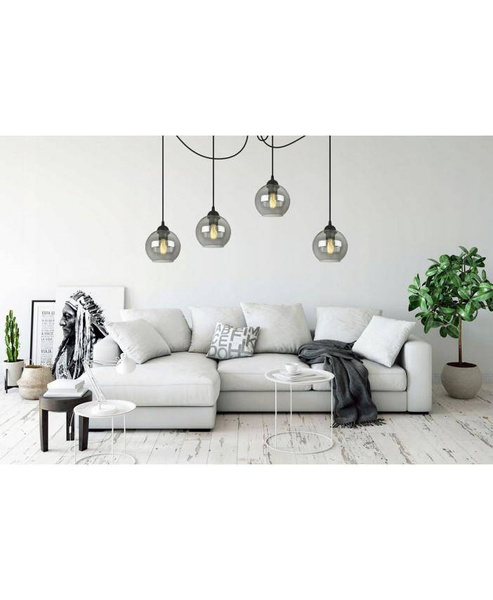 Nowoczesna lampa typu pająk szklane klosze Loft 4xE27 Led 