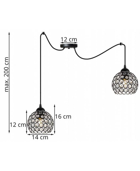 Nowoczesna Lampa wisząca typu Pająk Spider Crystal 3xE27 Led