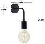  Lampa ścienna kinkiet do pokoju dziecka czarny w stylu loft Vanessa 1xE27