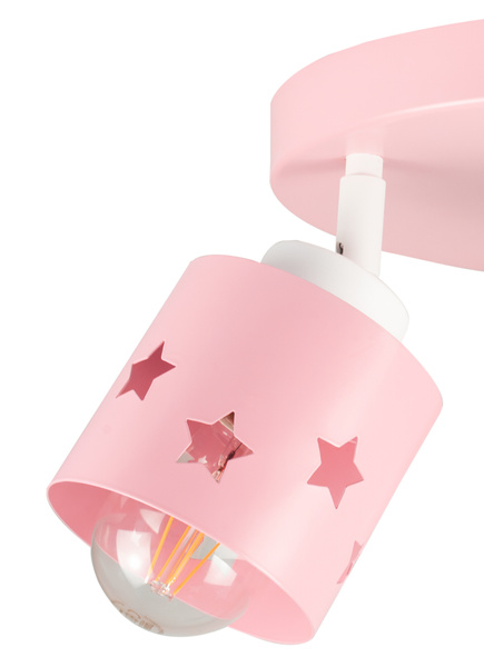 Lampa sufitowa do pokoju dziewczynki różowa w gwiazdki 3xE27