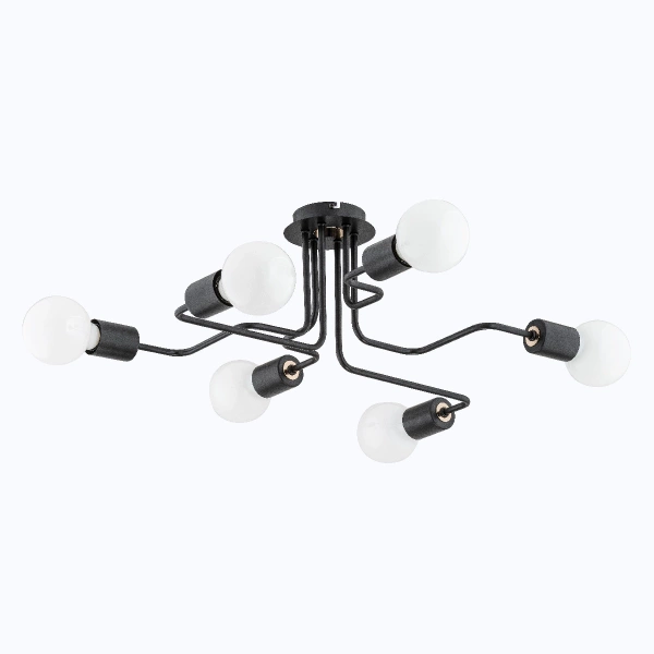 Lampa sufitowa ALFA HARP CZARNA 6xE27 55cm | 62184