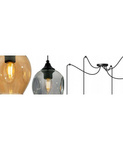 Lampa wisząca industrialna typu pająk szklane klosze nowoczesna 5xE27 Led 