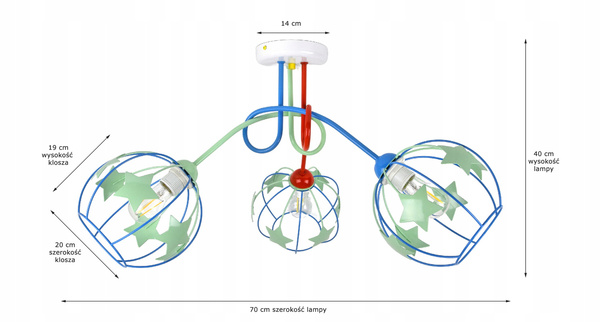 Lampa sufitowa do pokoju dziecięcego w gwiazdki Edison 3